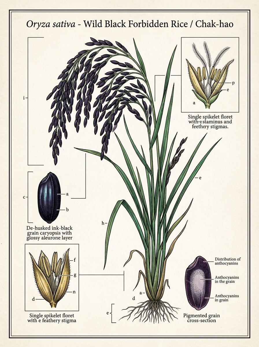 Wild Black Forbidden Rice (Chak-hao / Emperor's Heritage Rice)
